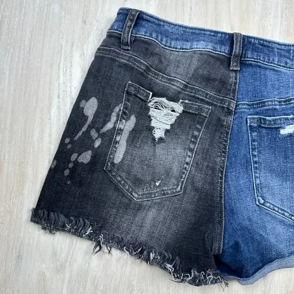 Cabi Park Colorblock Distressed Raw Hem Park Short Shorts Style #5987 Size 2 - Picture 13 of 14